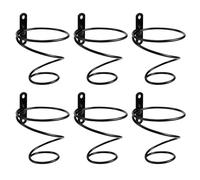 Pack of 6 Wall Mounted Wine Racks - Red Bottle Display Holder with Screws, Metal Hanging Rack Organizer