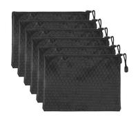 Pack of 6 Wallets, Banking Bag, Money Folder, Waterproof Document Bag, A5 Money Storage, Small Bag with Zip, Money Organiser for Cash Bag for Travel Documents, Black