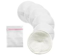 Pack of 6 Washable Breast Pads, White Washable Nursing Pads, Wool Silk, Diameter 12 x 12 cm, Super Soft Inside, with Wash Bag, Protects Against Mastitis, Reusable