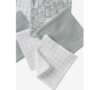 Pack of 6 Washable Wipes grey blue