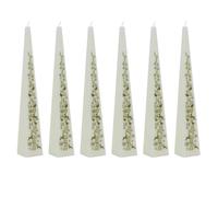 Pack of 6 White Pyramid Advent Candles | Traditional Christmas Advent Calendar Candles with Numbers - 33cm