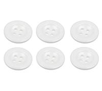Pack of 6 White Sew on 18mm Buttons for Braces Trousers 28L