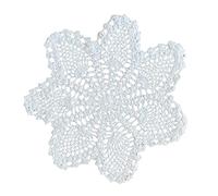 Pack of 6 White Snowflake Crochet Doilies Traditional Cotton Table Linen Mat Doily (10")