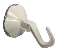 Pack of 6 White Suction Hook Lever Type Bathroom Kitchen School Home Office Snap Lock Cups Plastic Holder Glass Surface Tile Window Shower Removable