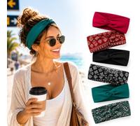 Pack of 6 Women's Hair Bands, Non-Slip Headbands, Elastic Headscarf, Soft Boho Multicoloured Headband, for Yoga, Cosmetics, Sports, Everyday and Leisure (Small Floral Pattern)