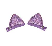 Pack of 6 Women's Hair Clips Cat Ears Sequins Hair Pin Hair Clip Duck Beak Clip Non-Slip Headwear Glitter Hair Clip Hair Accessories for Wedding Party Birthday, Purple A