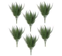 Pack of 6 x 35cm Fire Resistant Artificial Fern Stem Leaf Green One Size