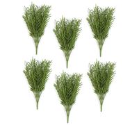 Pack of 6 x 40cm Fire Resistant Artificial Foliage Grass Stem Leaf Green One Size