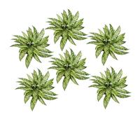 Pack of 6 x 45cm Fire Retardant Artificial Aglaonema Bush Leaf Green One Size
