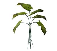 Pack Of 6 X 50Cm Artificial Green Plastic Leaf Stem