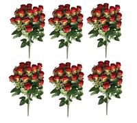 Pack of 6 x 52cm Artificial Red Rose Bunch