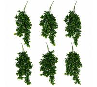 Pack Of 6 X 70Cm Artificial Trailing Laurel Leaf Hanging Plant Realistic Green Plastic Foliage