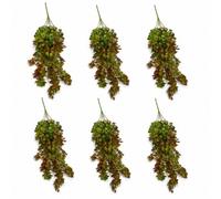 Pack Of 6 X 75Cm Artificial Trailing Round Leaf Hanging Foliage Plant - Autumn Green & Bronze