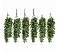 Pack Of 6 X 75Cm Artificial Trailing Round Leaf Hanging Foliage Plant - Bright Lime Green