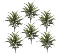 Pack of 6 x 78cm Fire Retardant Artificial Fern Foliage Branch Leaf Green One Size