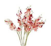 Leaf Pack Of 6 X 80Cm Pink Artificial Mini Orchid Stem