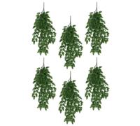 Pack of 6 x Hanging UV and Fire Resistant Artificial Clustered Fern Plant 128cm