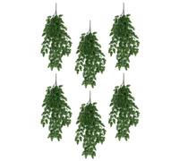 Pack of 6 x Hanging UV and Fire Resistant Artificial Clustered Fern Plant 128cm