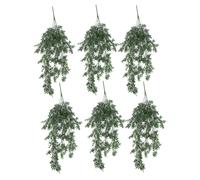Pack of 6 x Hanging UV and Fire Resistant Artificial Small Leaf Plant 78cm