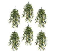Pack of 6 x Hanging UV and Fire Resistant Artificial Variegated Plant 76cm