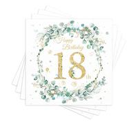 Pack of 60 18th Birthday Napkins Eucalyptus Green Happy Birthday Napkins, Decoration 18th Birthday Boy Girl, Birthday Decoration, Table Decoration Birthday, Sage Green, Mint Green