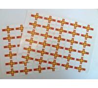 Pack of 60, 33x20mm, Guernsey Self-Stick Flag Stickers, Self-Adhesive Flag Labels