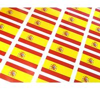 Pack of 60, 33x20mm, Spain Self-Stick Flag Stickers, Self-Adhesive Spanish Flag Labels