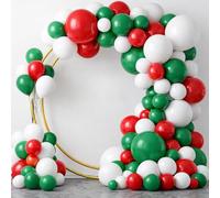 Pack of 60 Balloon Arch Kit White Red Green Balloon Garland Kit DIY Balloons Arch Kitt for Men Women Birthday Party Decorations Baby Shower Wedding Anniversary Graduation Anniversary New Year