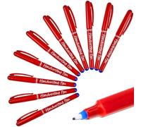 Pack of 60 Blue Handwriting Pens - Smooth Writing Non Smudge Ink - Comfort Easy Grip - 0.5mm Medium Tip - Ergonomic Handwriting Pens for School Kids & Children - Bulk Multipack for Classroom Use