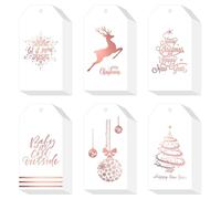 Pack of 60 Christmas Gift Tags, Christmas Tags with 20 m String, Christmas Gift Tags, Gift Tags Kraft Paper for Christmas Decoration