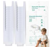 Pack of 60 Disposable Baby Potty Bags with Absorbent Pad, Toilet Bag with Absorbent Pads, Disposable Bin Liners for Commode Chair, Universal Potty Liner Suitable for Most Potty Chairs