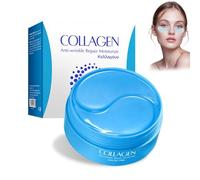 Pack of 60 eye pads, eye pads against dark circles, with hyaluronic and collagen for anti-ageing, reduces wrinkles and swelling with cooling moisture