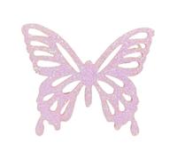 Pack of 60 Glitter Butterfly Fabric Appliques, Sew-On Patches, DIY Accessories for Hair Clips, Headdress, Clothing, Shoes, Bags, Decoration, Fabric Patch, Butterflies Shiny Effect, Pink, L