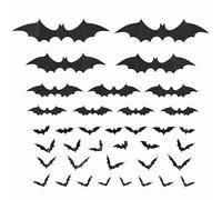Pack of 60 Halloween Decoration, Halloween 3D Bat Wall Stickers, Black Scary Decoration
