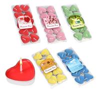 Pack of 60 Heart-Shaped Candles, Romantic Tea Lights, Romantic Decoration Set, Multicoloured Candles for Valentine's Day, Anniversary, Wedding