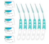 Pack of 60 Interdental Brushes, Toothsticks, 5 Boxes of 12 Pieces Each, Curved Shape for Interdental Spaces, Portable and Hygienic for Optimal Oral Care