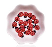 Pack of 60 Red Ladybird Lady Bird Insect Nail Art Sweets Craft Supplies Supply Resin Cabochon DIY Crafting Junk Charm Plastic Charms Flat Back Phone Custom Acrylic Jewellery Making 10-12mm