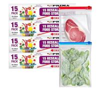 Pack Of 60 Resealable Food Bags With Zipper - Ideal For Storing & Protecting Lunch | Keeps Food Fresh For Longer | Easy Open & Easy Zip Seal | 18 x 20cm Lunchbags