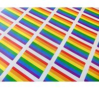 Pack of 60 Small 33x20mm Pride Rainbow LGBT Flag Stickers, Sticky Labels