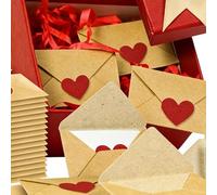 Pack of 60 Small Valentine's Cards, Mini Envelopes with Cards, Small Envelopes Set, Love Letters with Envelopes, 3 x 4 cm, for Wife Husband Couples Him Her Dating Wedding Holiday