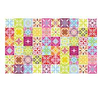 Pack of 60 Tile Stickers| Self-adhesive decorative wall decal cement tile - Mosaic tile wall decal bathroom and kitchen | Cement Tile wall stickers - azulejos - 15 x 15 cm 60 pieces