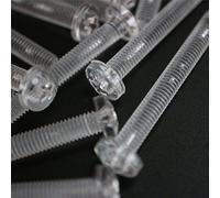 Pack of 60 Transparent Clear Plasti, Pan Head, M4 x 40mm Nuts & Bolts, Washers -Acrylic Plastic Screws
