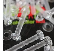 Pack of 60 Transparent Clear Plastic Acrylic M4 x 30mm Nuts & Bolts, Washers - Acrylic Plastic Screws