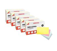 Pack of 600 Assorted Colour Ruled 5x3 Record Cards - Lined Study Index Cards for Notes, Revision