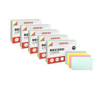 Pack of 600 Assorted Colour Ruled 8x5 Record Cards - Lined Study Index Cards for Notes, Revision