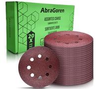 Pack of 60PCS 125mm Sanding Discs for Orbital Sander - Mixed Coarse Discs (P40, P60, P80) - Hook and Loop with 8 Holes