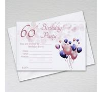 Pack of 60th Birthday Party Invitations with Envelopes: Rosegold Sixtieth Invites for Female/Girls Birthday Parties (Pack of 50 Rosegold with Envelopes)