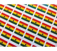 Pack of 64 Small Mini 20x12mm Ghana Ghanaian Country Flag Stickers Sticky Labels