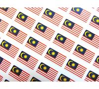 Pack of 64 Small Mini 20x12mm Malaysia Malaysian Country Flag Stickers Sticky Labels