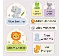 Pack of 64 Stick on Labels for Clothes Washable Name Sticker No Iron Name Tag Stickers Kids Labels for School Papa Prints